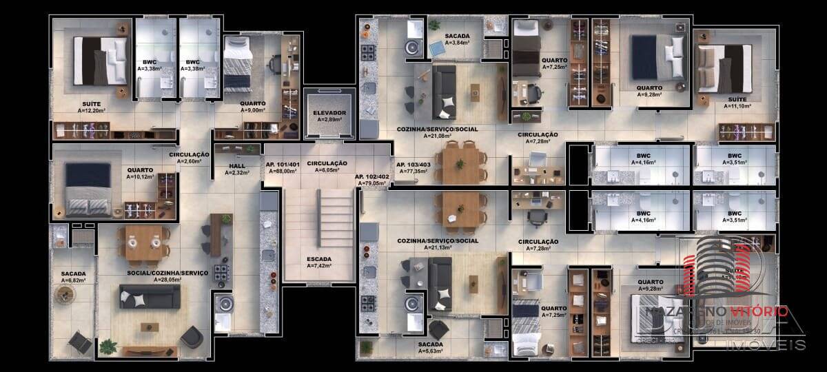 Apartamento à venda com 3 quartos, 77m² - Foto 13